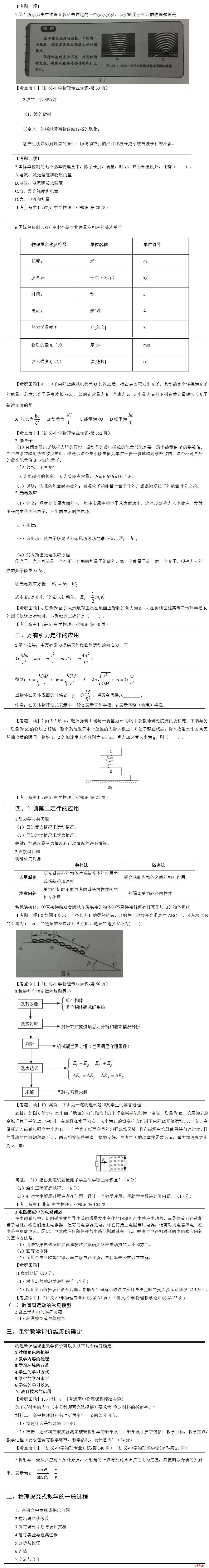 2017上半年中小学教师资格证考试《物理（高中）》命中高达72分1