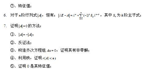 考研数学公式之线性代数行列式2