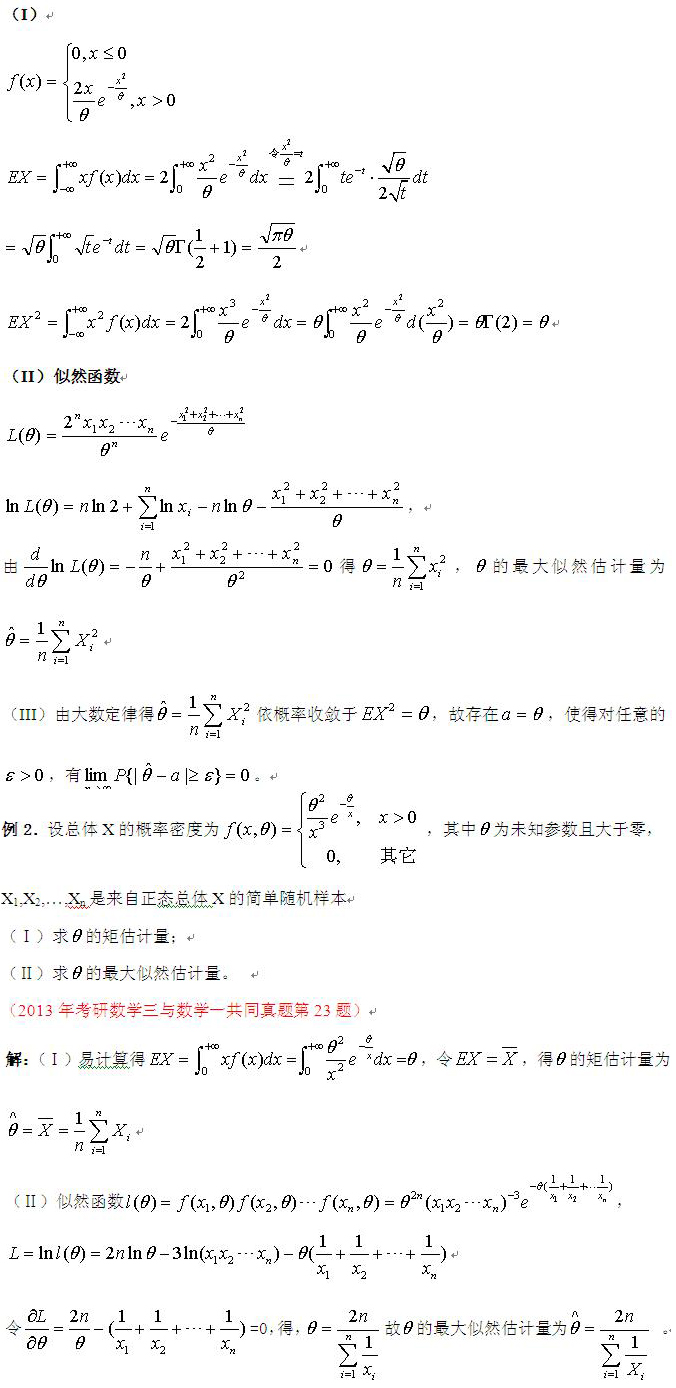 考研数学参数估计的考题特点和解题方法3