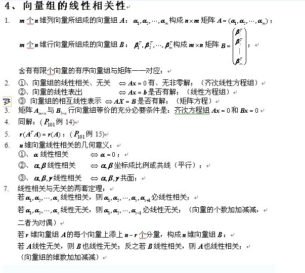 考研数学线性代数知识点</p>
<p>（四）1