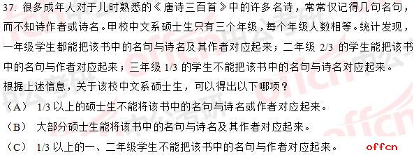 2017年考研管综逻辑真题（完整版）14