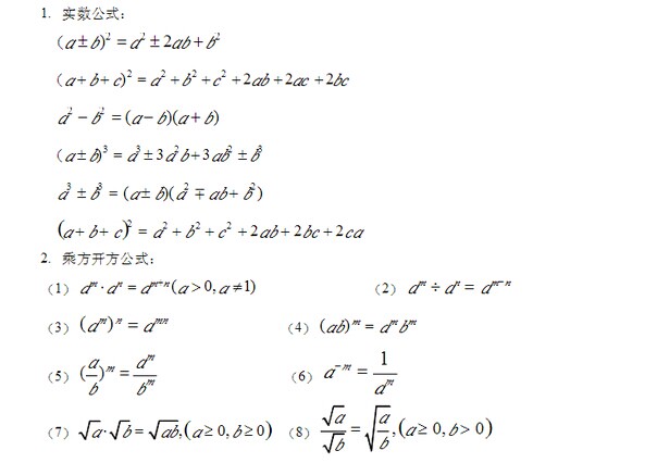 考研辅导：管理类联考数学实用公式整理（一）1